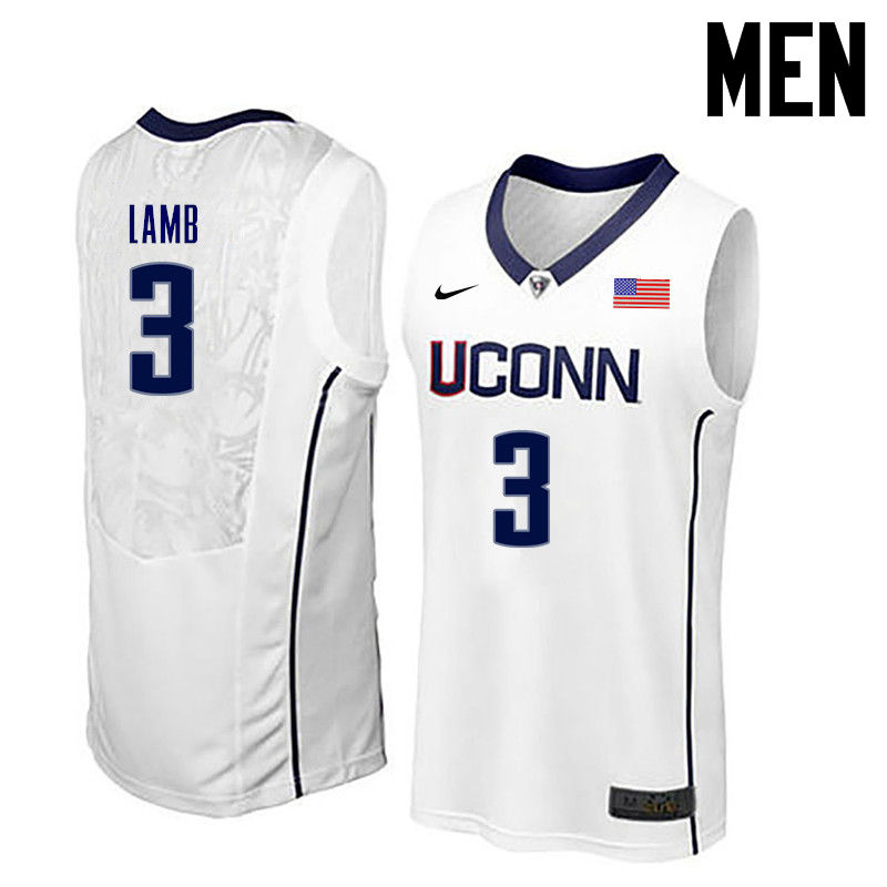 Men Uconn Huskies #3 Jeremy Lamb College Basketball Jerseys-White